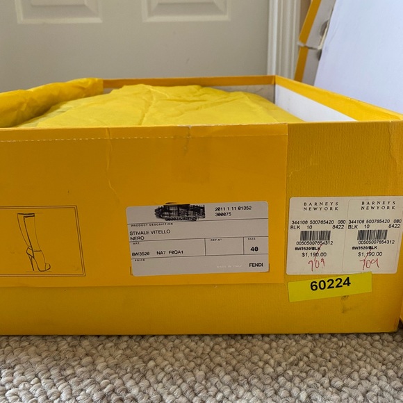 Fendi Stivale Vitello cap toe boots black size 40 - Picture 11 of 15